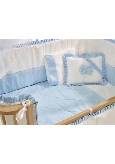 Meltem Kids Bambino Mavi Pamuklu Bebek Uyku Seti 70 x 110 CM Mavi
