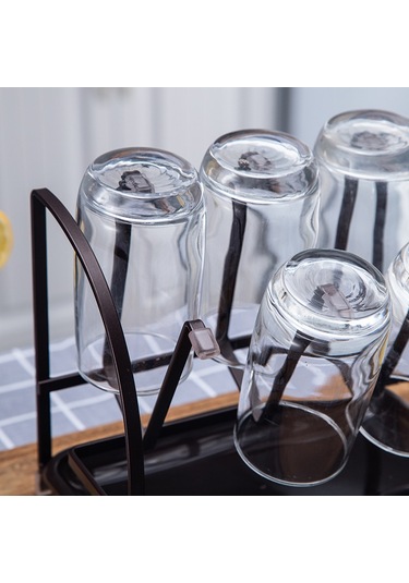 Wezone Demir Çelik Bardak Rafı, Evde/ofiste Kullanıma Uygun, Suyu Süzme Özelliği, 6 Bardak Kapasitesi, Masaüstü Saklama 20 13 19.5cm Diğer