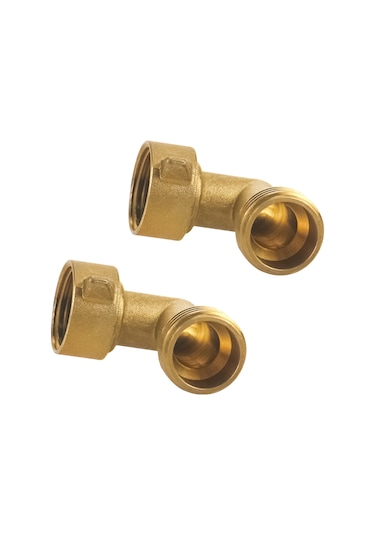 Neevoyu 2 Adet Altın Renkli Bakır Bahçe Hortumu 90 Derece Döner Dirsek Valfi - Bağlantı Adaptörü Diğer