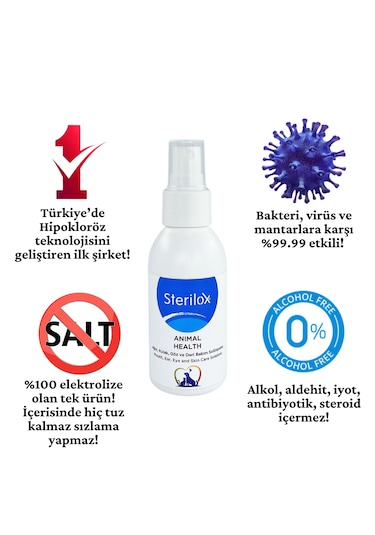 Sterilox Animal Health Yara Ağız Göz Bakım Solüsyonu 100 ML