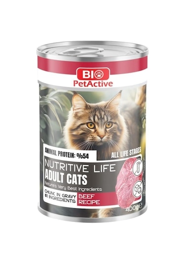 Bio Petactive Nutritive Life Sığır Etli Kedi Konservesi 400 Gr