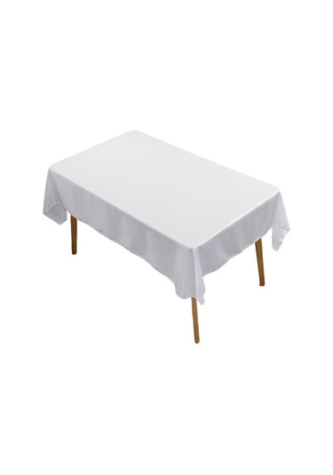 Sones Otel Ziyafet Düğün Dekorasyonu İçin Düz Renk Dikdörtgen Parlak Masa Örtüsü Saten Masa Örtüleri, Boyut: 145x200 Cm Beyaz Beyaz
