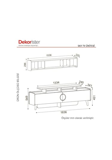 Dekorister Exclusive Sky Tv Ünitesi Ceviz