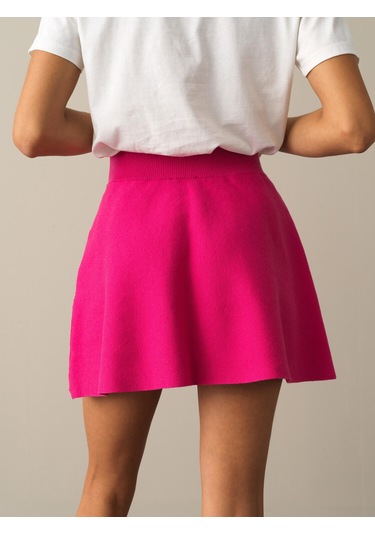 Fuşya Regular Fit Triko Etek 23kb00850857-32 Fuşya