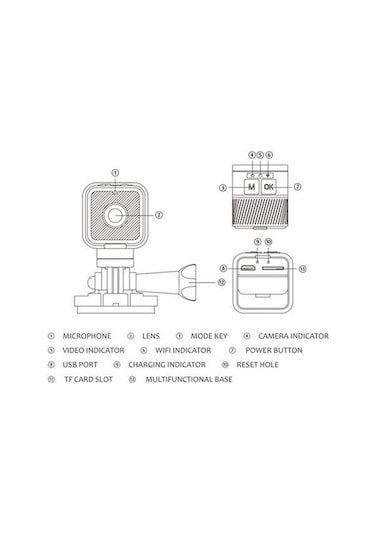 Motion003 Lichen Hd Spor Kamera, 1080 Araba Kayıt Cihazı, Wıfı Binicilik Siyah, Kablosuz Modda Siyah