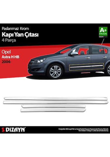 S-dizayn Opel Astra H Hb Krom Kapı Yan Çıtası 2004 Üzeri