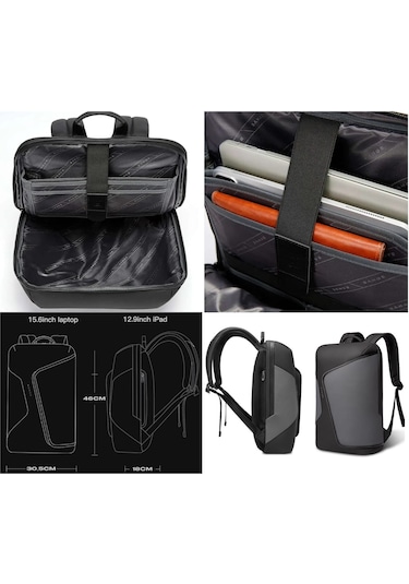 Bange Bg-2913 Suya Dayanıklı Günlük İş Okul Laptop Sırt Çantası Gri