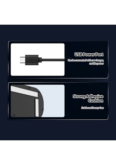 Reedark 12v/24v Arabalı Çift Başlı Usb Katlanabilir Fan - 2 Seviye Hız, 360 Döner, Sessiz Soğutma, Ön/arka Koltuk İçin Siyah Fl-111-usb