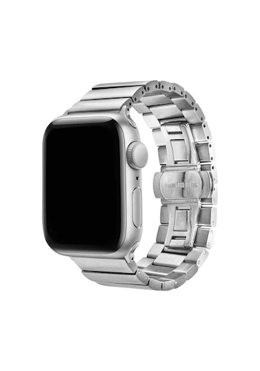 Watch Ultra 49mm Kordon Uyumlu Krd-41 Metal Strap Kayış Cppl- Gümüş