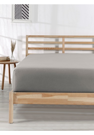 %100 Pamuklu Tek/çift Kişilik Lastikli Çarşaf Fitted Jersey Penye Çarşaf Vizon