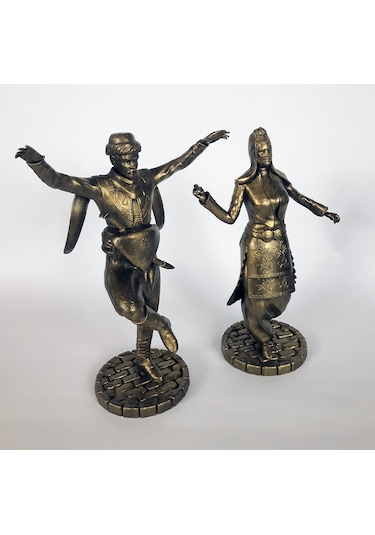 Harmandalı Oynayan Zeybek & Gelin Temalı Biblo Takımı