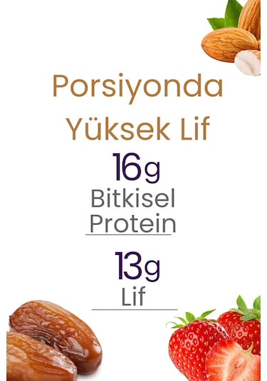 Meyveli Çilekli & Bademli Protein Topları 110gr X3 Adet