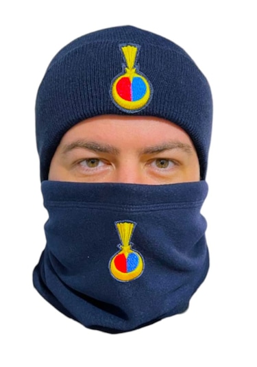 Jandarma Asayiş Lacivert Yün Bere Polar Boyunluk Kesik Eldivenset Lacivert