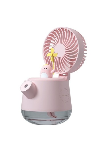 Ykd Store A04a Usb Sevimli Pet Kettle Sprey Masaüstü Fan Pkrfpa Pembe