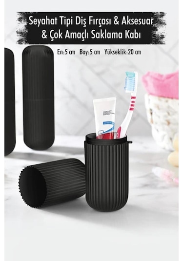 Siyahcseyahat Tipi Aksesuar Taşıma Kabı Gözlük Diş Macunu Diş Fırçası Saklama Kutusu Siyah