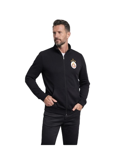 Gsstore Galatasaray Lisanslı 5 Yıldızlı Siyah Balıkçı Yaka Sweat Siyah