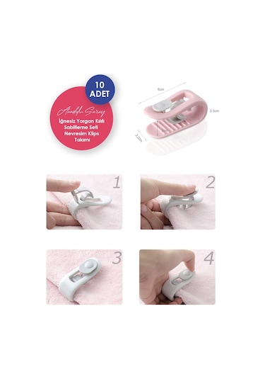 Iğnesiz Yorgan Çarşaf Ve Perde Tutucu Sabitleyici Kaydırmaz Nevresim Örtü Düzenleyici Klips 10 Adet