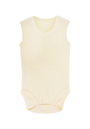 Sema Baby Jakarlı Askılı Badi (Body) - Krem 9-12 Ay