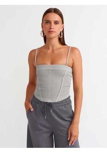Dilvin Crop Top 101a20794 Gri