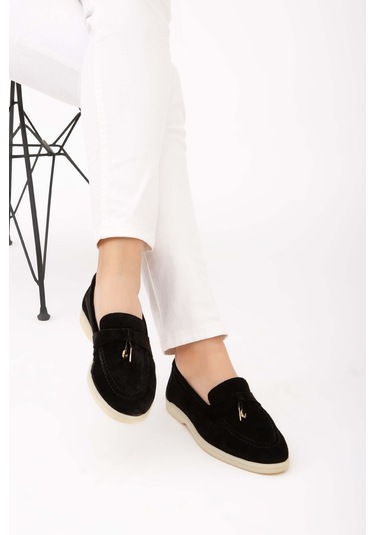 Tamer Tanca Kadın Hakiki Deri Siyah Loafer Ayakkabı 902 2015 Bn Ayk Y22 Sıyah Siyah