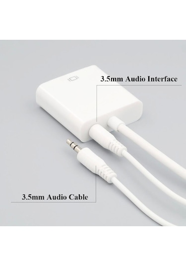 Mini Hdmi To Vga Ses Destekli Çevirici Dönüştürücü Adaptör