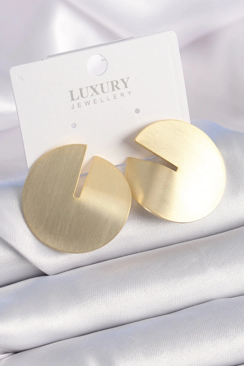 Dodes Pirinç Gold Renk Daire Plaka Model Kadın Küpe Tg27bkp9525 Çok Renkli