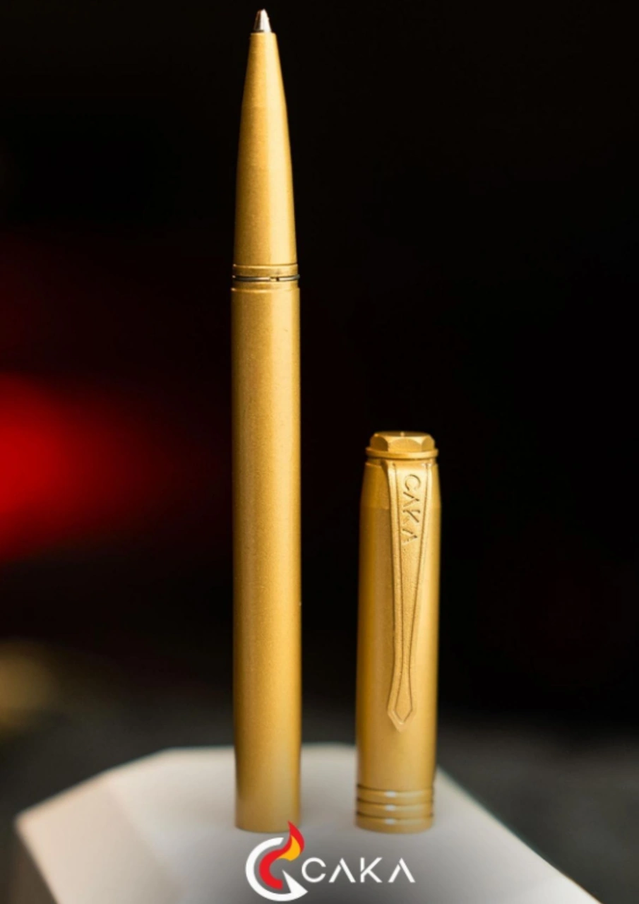 Caka Lighter Ateş & Mürekkep Serisi Gold Kalem & Çakmak Seti Gold