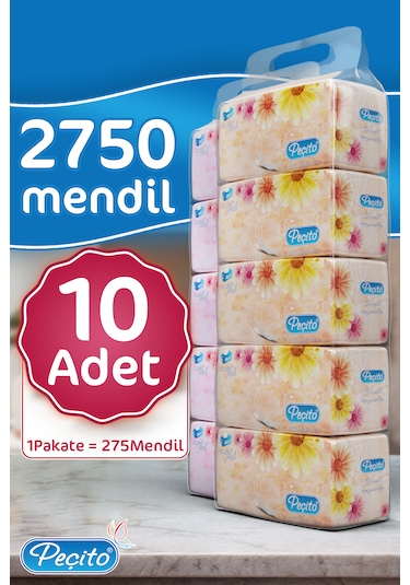 Peçito Çift Katlı Pratik Mendil Çek Kullan 10 x 275'li