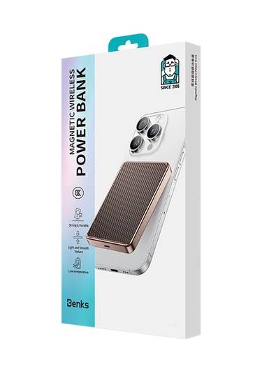Benks Mp17 Armorgo M-safe Özellik Armortint Aramid Fiber Qi2 Teknolojili Powerbank 15w 10000mah Gold Gold