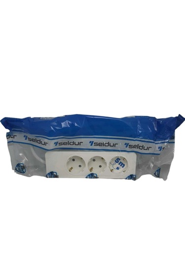 Asyagrup Seldur Üçlü Çocuk Korumalı Grup Priz 5 Metre Kablolu