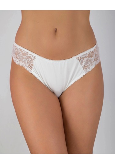G-box 919 Kadın Dantel Detaylı Bikini Külot Ekru