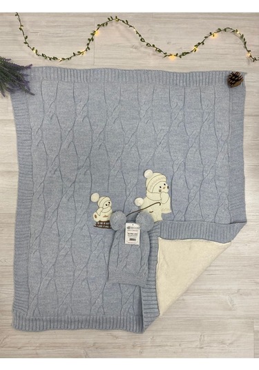 Ultralüx Bereli Bebek Battaniye Mavi