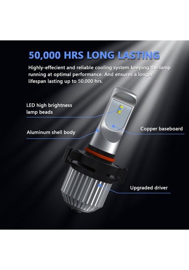 Geeroyoo 5202/5201/h16 Fiyaklı Led Faro Lambaları, 6 Csp Çip 12000lm 6000k, Ip65 Su Geçirmez, 10-32v Geniş Voltajlı, Araç Bulb Lambası