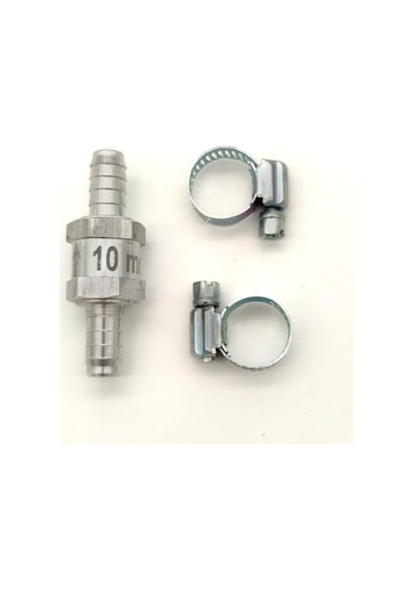 Mazot Benzin Yakıt Çekvalf 10mm ve 2 Adet Hortum Kelepçesi