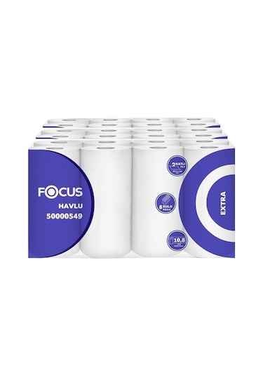 Focus Extra Kağıt Havlu Çift Katlı 22.75 X 12 Cm 90 Yaprak - 24 Adet 50000549
