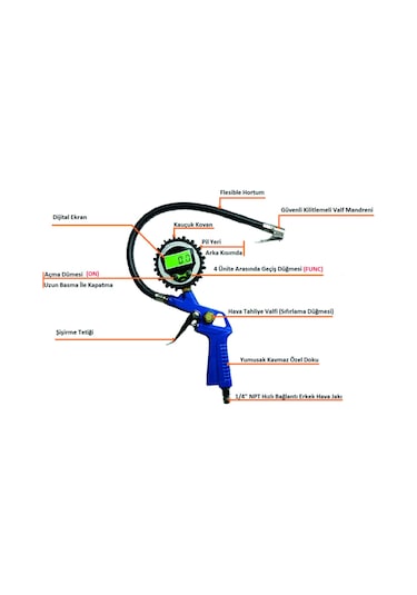 California Pneumatic DG-21K  CAP69509 Lastik Şişirme Seti