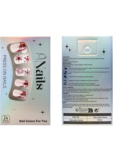 Kısa Parlak Kare Tırnaklar Yeni Noel Kırmızı Ve Beyaz Degrade Simli Şeritler Çıkarılabilir Giyilebilir Tırnak Sanatı 24 Parça Dahil Araçlar Ys424