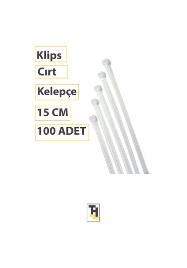 Dayanıklı Klips Cırt Kelepçe Ayarlanabilir, Çok Amaçlı, Kablo Ve Boru Sabitleme 15 Cm 100 Adet