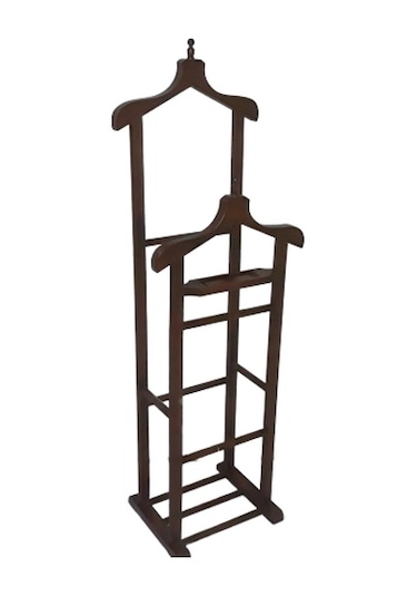 Dilsiz Uşak Çift Tepe Model Parlak Ceviz Askılık Kayın Torna Iske N11.163 Beyaz - Ceviz