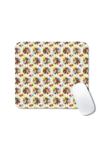 Horse Temalı Mouse Pad, Dikişli Kenar, Pürüzsüz Doku, Su Geçirmez Kaymaz Kauçuk Taban, 20x22.5cm-a9