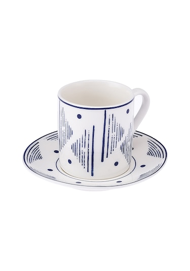 Emsan Estrella New Bone 6 Kişilik Kahve Fincan Takımı 90 ML Lacivert