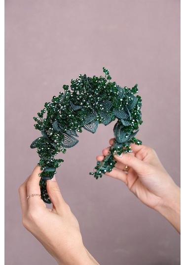 FdayAksesuar En Güzel Gelinlere Özel Capella Kumaş Çiçek Motifli Gelin Kına Tacı FRDY31649