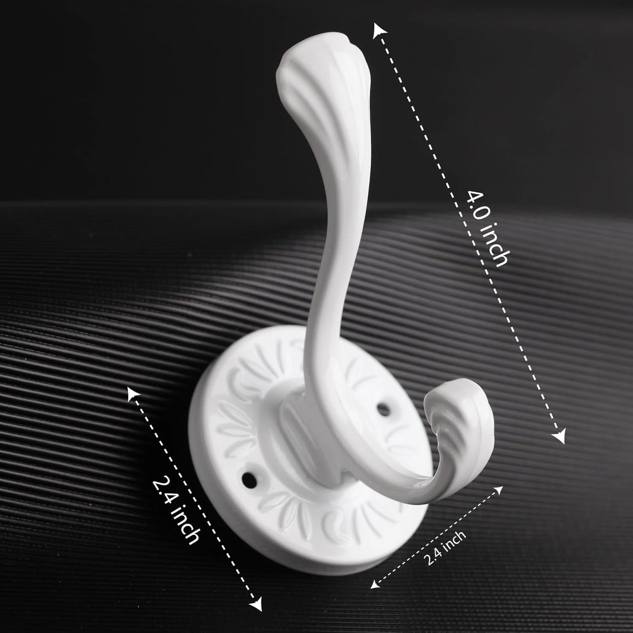 Skycity Beyaz Metal Duvar Cerrahi Kanca Seti 5 Adet - Pervaz Banyo Giysi Anahtar Şapka Çanta Asma Kancaları - Vida Dahil Beyaz