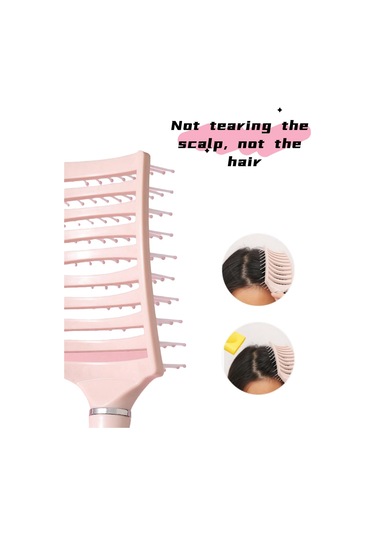 Pembe Profesyonel Kavisli Havalandırmalı Fırça, Hava Yastıklı Tarak, İçi Boş Tarak Masaj Tarakları, Kadınlar/erkekler İçin Hızlı Kuruyan Şekillendirici Masaj Saç Fırçası En Iyi Kalite Pembe
