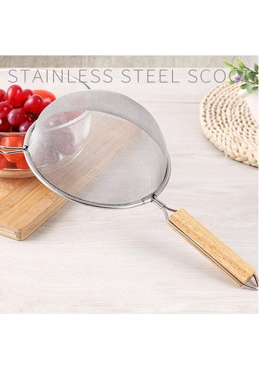 Ulzyvf Uzun Un Süzgeç Saplı Paslanmaz Çelik Örgü Kevgir, İnce Eleme Elek İçin Dayanıklı Çelik Süzgeç Pj Çelik