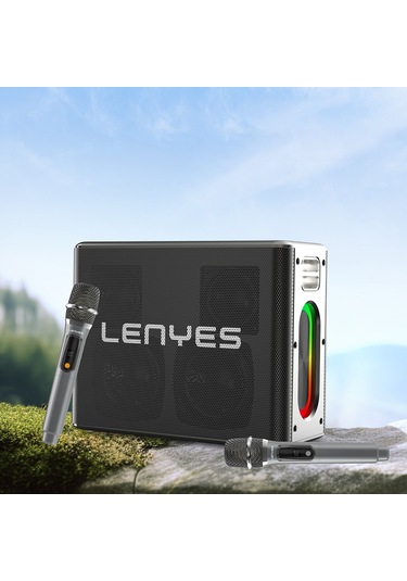 Lenyes S861 12.000mah Powerbank Özellikli Çift Mikrofonlu Bluetooth Speaker Hoparlör V5.0 Siyah