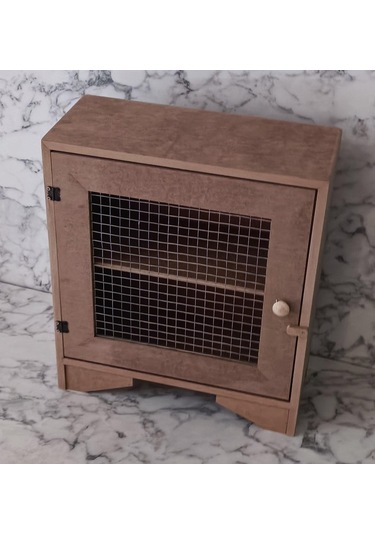 Hobi Adn Tezgah Üstü Çok Amaçlı Telli Dolap Ahşap Mdf Ham El Yapım Çok Renkli