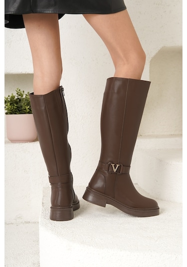 Amira Soğuk Geçirmez Kışlık Kadın Çizme Kahverengi