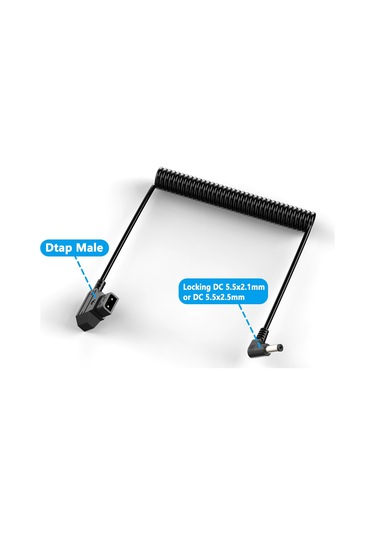 Sones 1,5 M D-tap B Tipi Erkek - Dc Adaptör Monitör Kablosu Siyah SIYAH