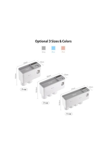 Novahub 3'lü Diş Fırçası Askısı, Saklama Çekmecesi & Duvar Montajlı Banyo Seti Beyaz Beyaz